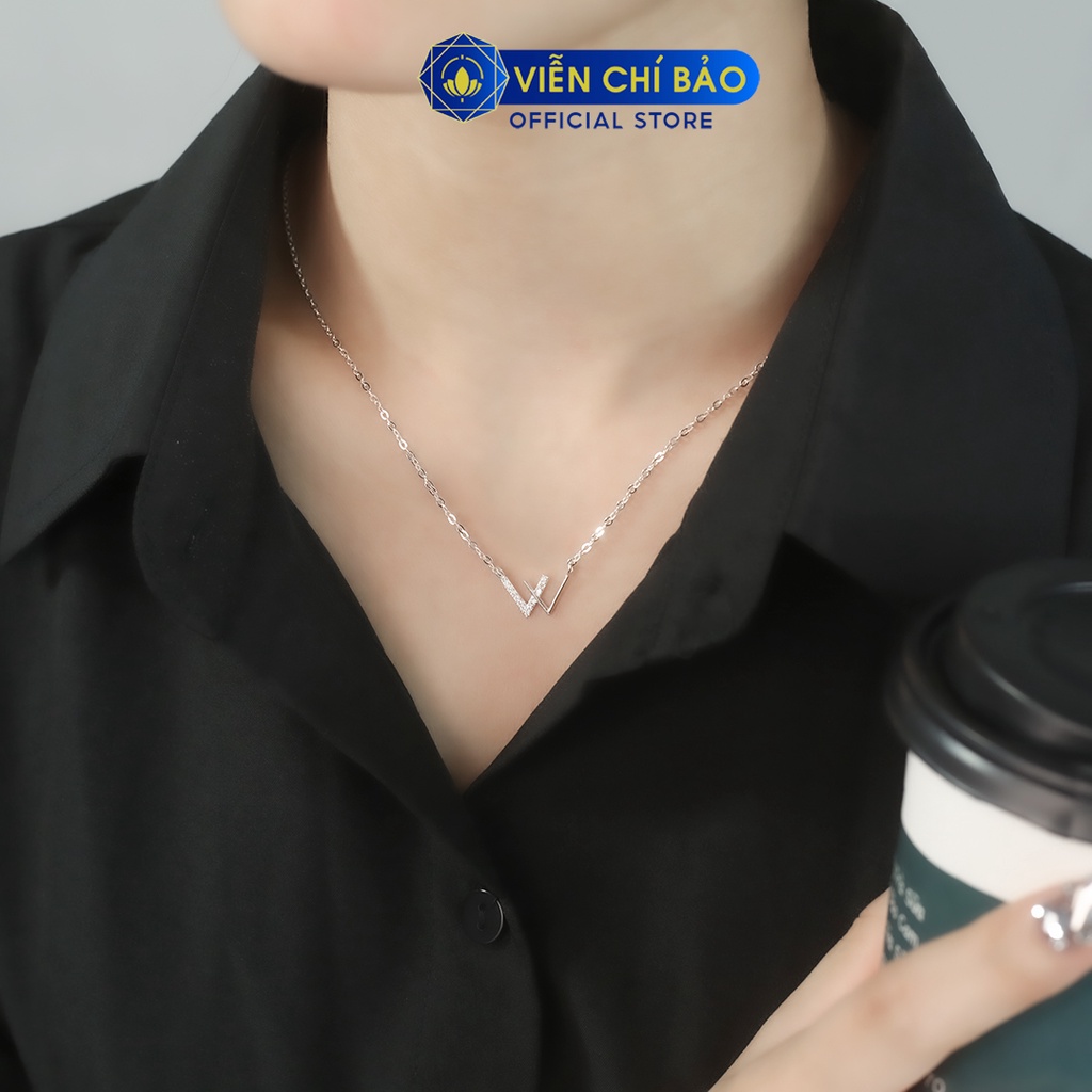 Dây Chuyền bạc nữ chữ W chất liệu bạc 925 thời trang phụ kiện trang sức Viễn Chí Bảo D400515