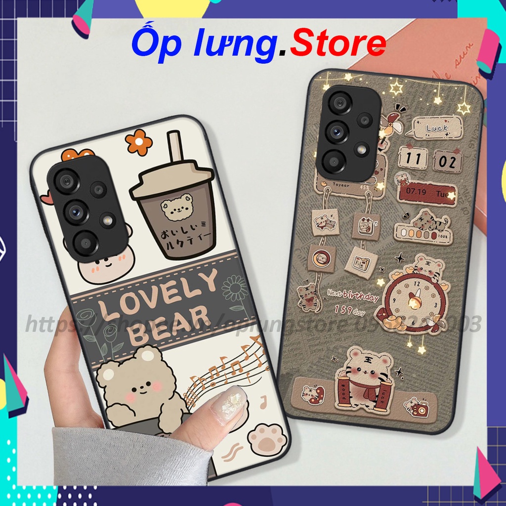 Ốp Samsung A13 / A23 / A33 / A53 / A73 4G-5G bộ hình bear lovely,merry christmas,space,mill tea cute
