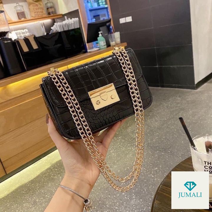 Túi xách nữ đeo chéo đeo vai khóa gài da rắn mới bag túi đi tiệc JUMALY - TDC260