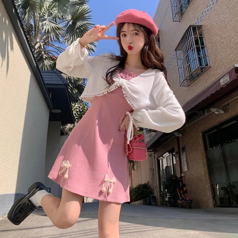 Set Đầm Hai Dây Thắt Nơ Eo Thời Trang Mùa Hè Hàng Mới 2022 Dành Cho Bạn Nữ