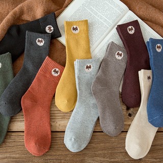 Tất vớ cổ cao cotton họa tiết hình chú chó hoạt hình đáng yêu