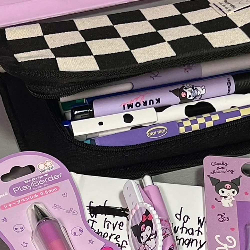 Túi Đựng Bút Bằng Vải Bạt Sức Chứa Lớn Màu Trắng Đen Đơn Giản Cho Học Sinh / Văn Phòng Túi Đựng Bút Bằng Vải Bạt Sức Chứa Lớn