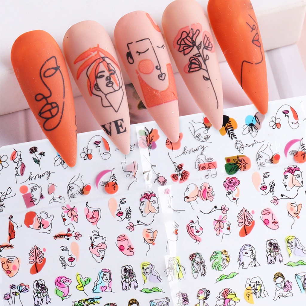 Bộ 10 Miếng Dán Đường Viền Hình Học Dễ Phối Đồ Trang Trí Móng Tay Nghệ Thuật