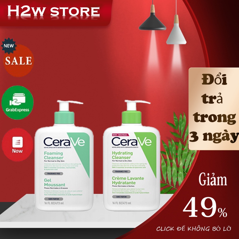 Sữa rửa mặt cerave cho da dầu và da khô 236ml bản Pháp