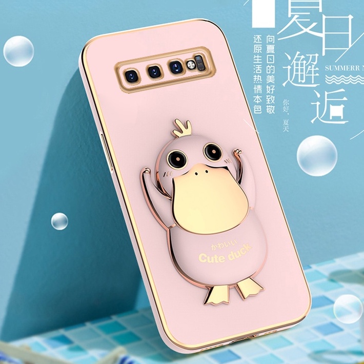 Ốp Điện Thoại Có Giá Đỡ Hình Vịt 3D Thời Trang Cho Samsung Galaxy S10 S9 Plus S10e Note 9 8 S10 Lite