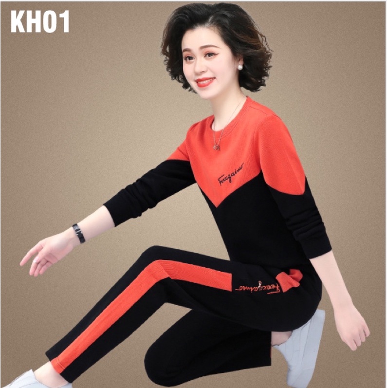 Đồ bộ trung niên thu đông - Quần áo thu đông mặc nhà cao cấp cho mẹ