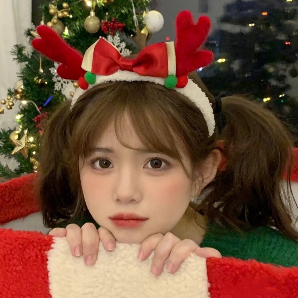 Băng Đô Cài Tóc Hình Sừng Hươu Giáng Sinh Dễ Thương