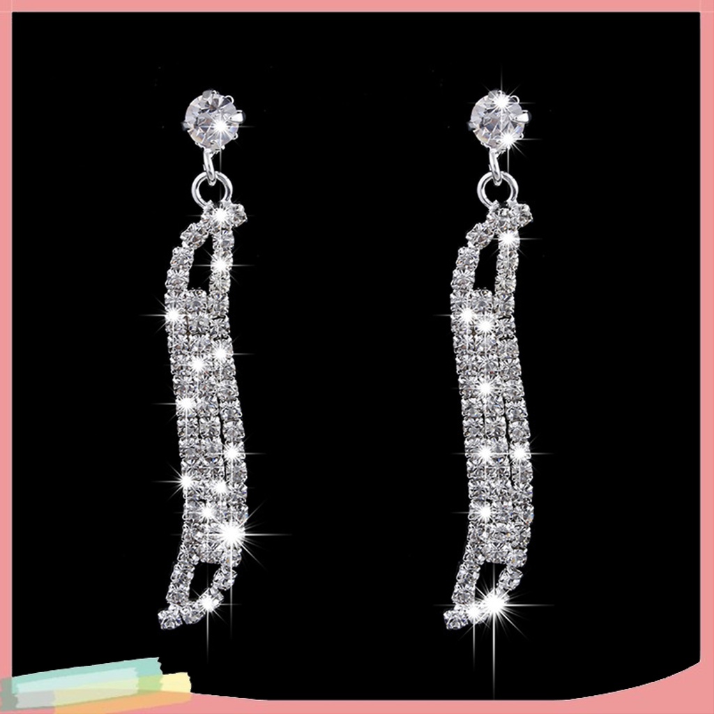 Set 2 Vòng cổ Và Đôi Khuyên Tai Đính Đá Thời Trang Thanh Lịch Dành Cho Nữ