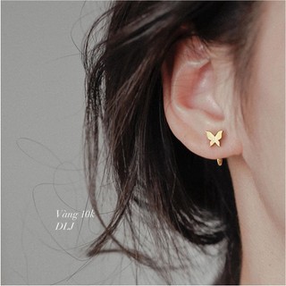 Bông tai vàng 10k bướm cong mẫu mới- trang sức ttj