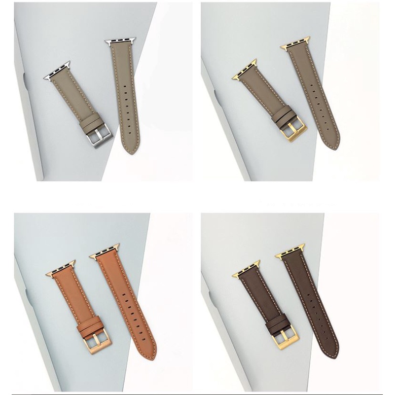 Dây da cao cấp cho Apple watch series 7 6 5 3 4 2 SE Dây đeo iwatch 44MM 40MM 42MM 38MM 41MM 45MM