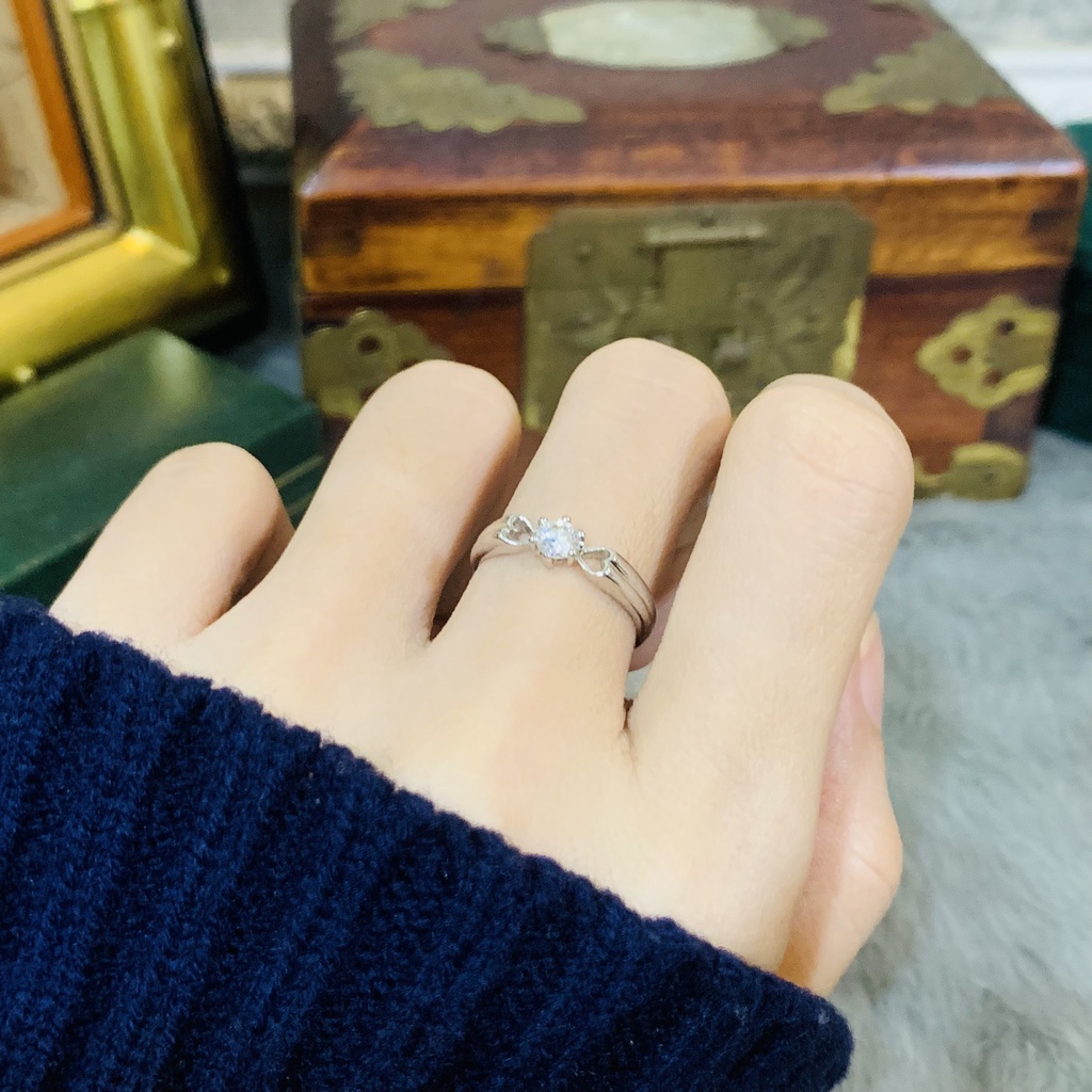 N9.209 Nhẫn bạc đa trắng kiểu nhẹ nhàng | Độc lạ | Vintage | Silver | Si Nhật | Japan | 2HAND | Bạc |