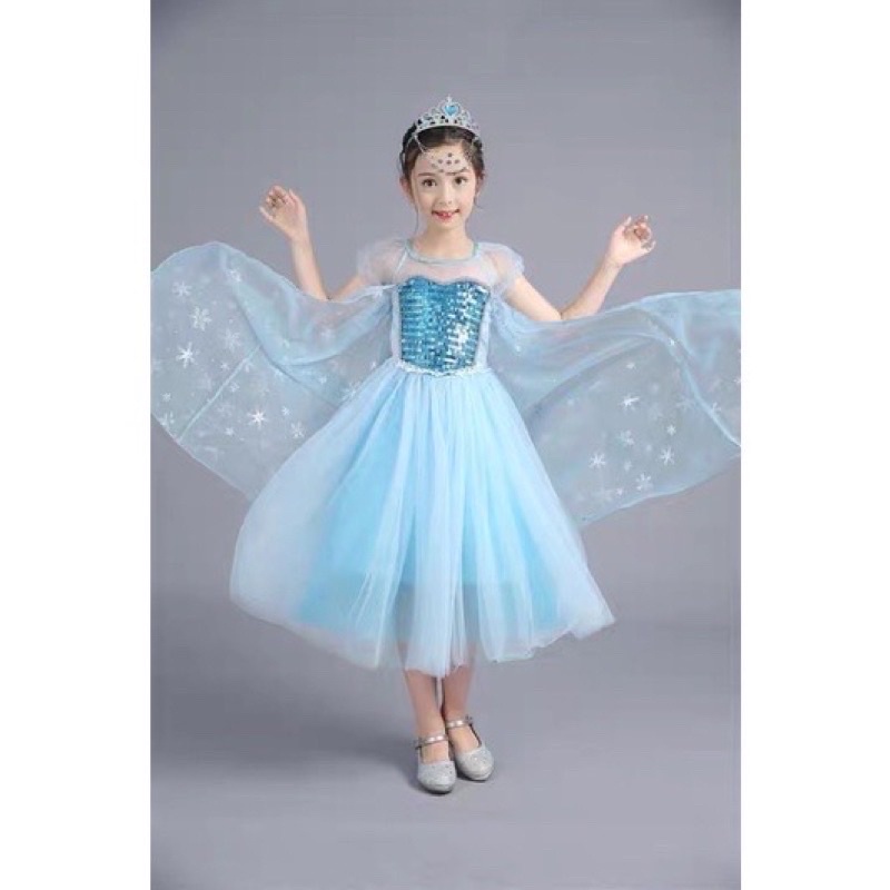 [TẶNG PHỤ KIỆN] Đầm Elsa dài váy Elsa bé gái công chúa hàng xịn