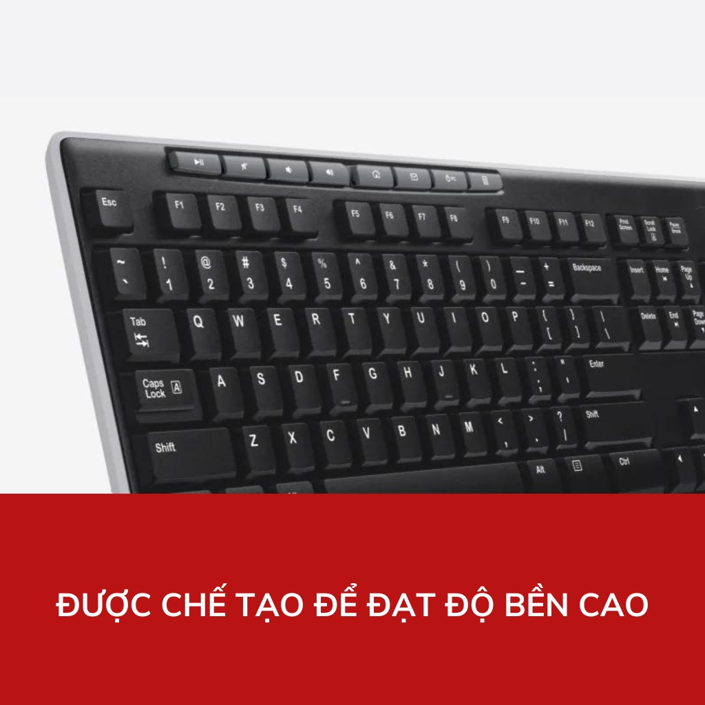 Bàn phím không dây Logitech K270 có phím số, thiết kế chống nước, cảm giác gõ thoải mái, pin 24 tháng