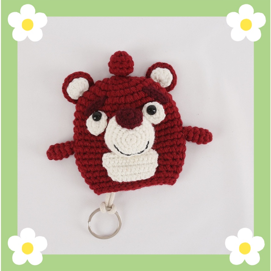 Móc Chìa Khóa Hình Búp Bê Hoạt Hình Bằng Len Dệt Thủ Công Dễ Thương