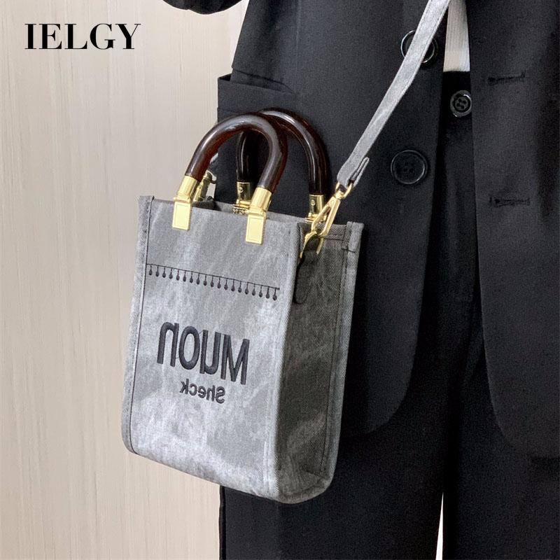 Túi Đeo Chéo Hình Vuông Nhỏ Thêu Chữ Đơn Giản Phong Cách Cổ Điển Thời Trang Cho Nữ