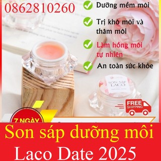 Son sáp LACO NATURAL ROSE Son dưỡng môi không màu chống khô môi làm hồng giảm thâm mang lại một đôi môi mềm mại tươi tắn