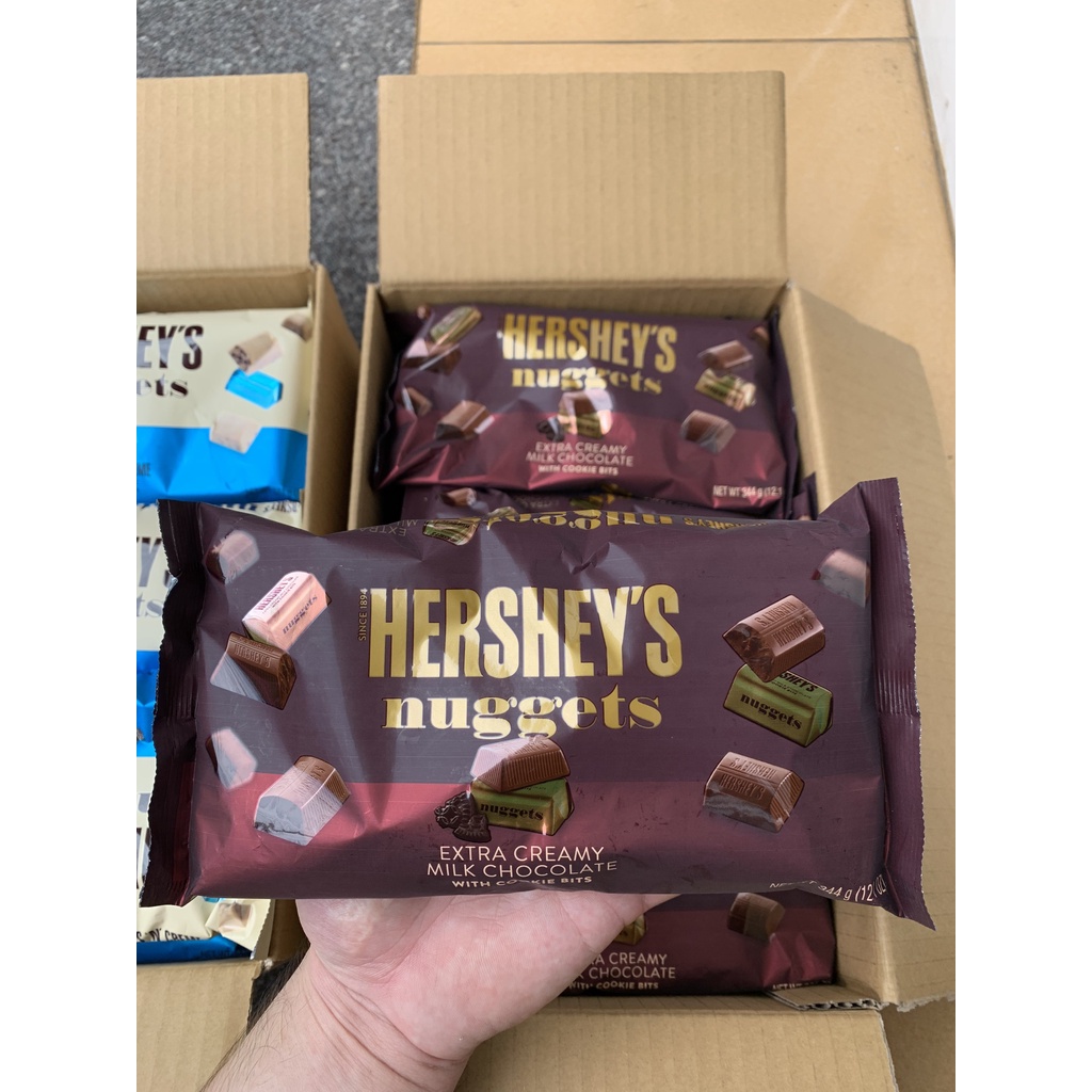 Kẹo Socola sữa Cookies Hershey’s Nuggets củ Mỹ 344g