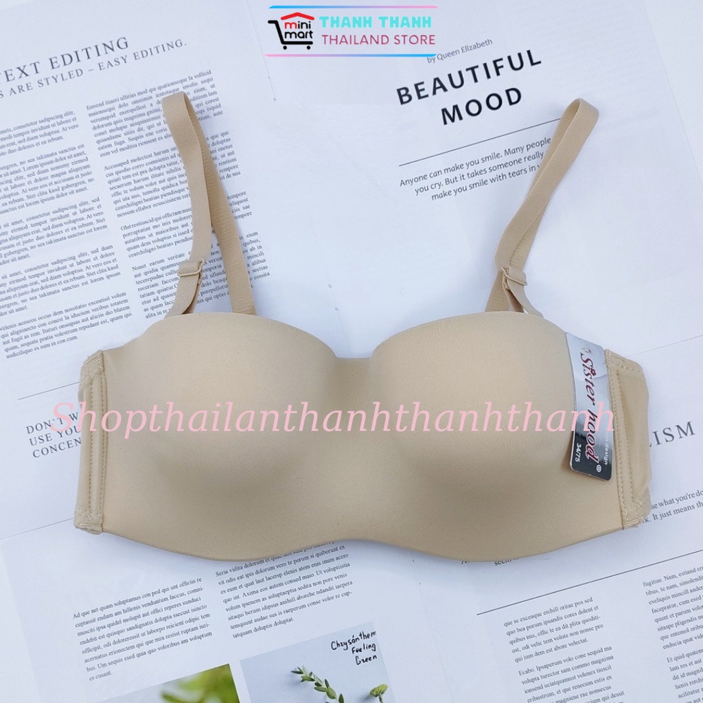 Áo ngực cup ngang mút dày nâng ngực, có gọng, vải mát Sisterhood Thái Lan 9685