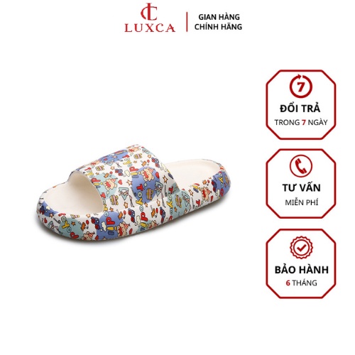 Dép quai ngang nam nữ đúc nguyên khối chống trượt,Dép ullzang bánh mì Độn Đế 2cm Siêu nhẹ in Họa Form to BM003