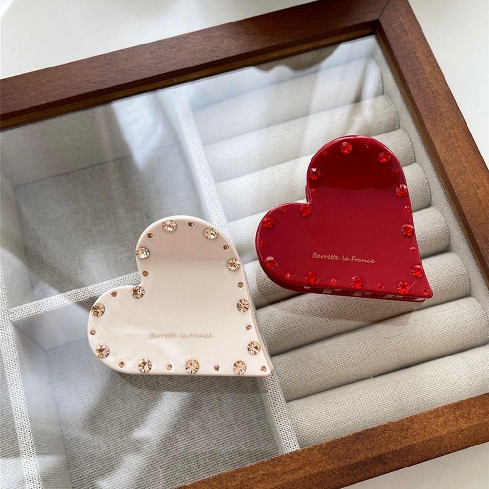 Kẹp Tóc Đuôi Ngựa VANES1 Hình Trái Tim Axit Acetic Kiểu Pháp Ngọt Ngào Sáng Tạo|Dây Buộc Tóc Nữ Hình Học Thời Trang