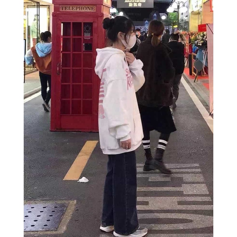 Aphrod Áo Khoác sweater Có Mũ Trùm oversize Phong Cách Đường Phố Cao Cấp ins Màu Sữa Nghệ Thuật Dành Cho Nữ Sinh