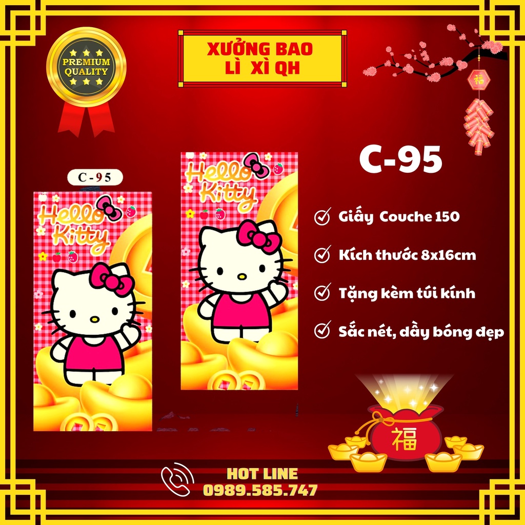 🧧50 Bao Lì Xì Tết Qúy Mão Mẫu Mèo Đẹp Hot Trend Độc Lạ Dễ Thương Đoàn Viên Thần Tài An Nhiên Hoa Lá Chim Cá (Mẫu C1-C96)