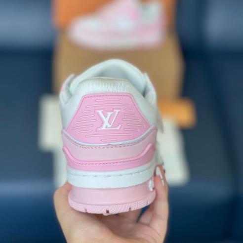 ✅freeship✅ Giày Louis Vuitton LV Trainer White pink & white green, giày thể thao LV cao cấp sang trọng full phụ kiện