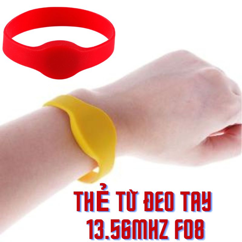 Thẻ Từ đeo tay ID125k và IC13.56Mhz (F08) Vòng tay RFID tủ khóa phòng xông hơi