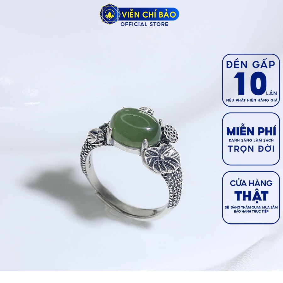 Nhẫn bạc nữ đài sen gắn đá chất liệu bạc 925 thời trang phụ kiện trang sức Viễn Chí Bảo N000682