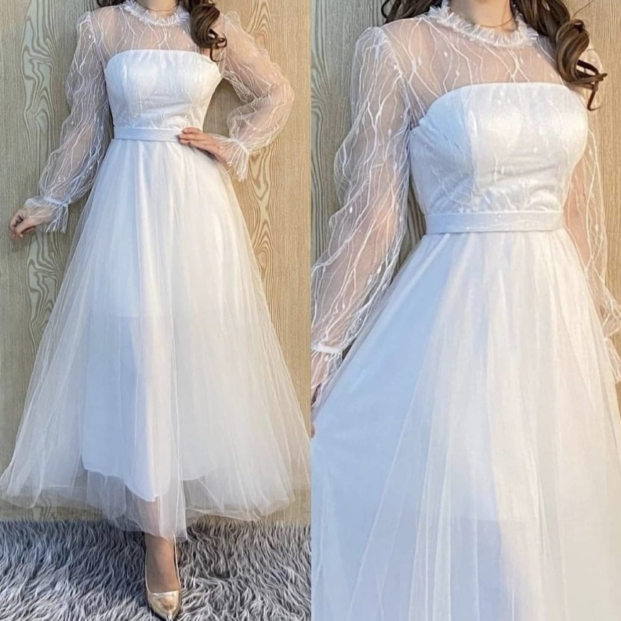 Đầm Dự Tiệc Màu Trắng size L Độc Đáo Cho Tuổi Teen