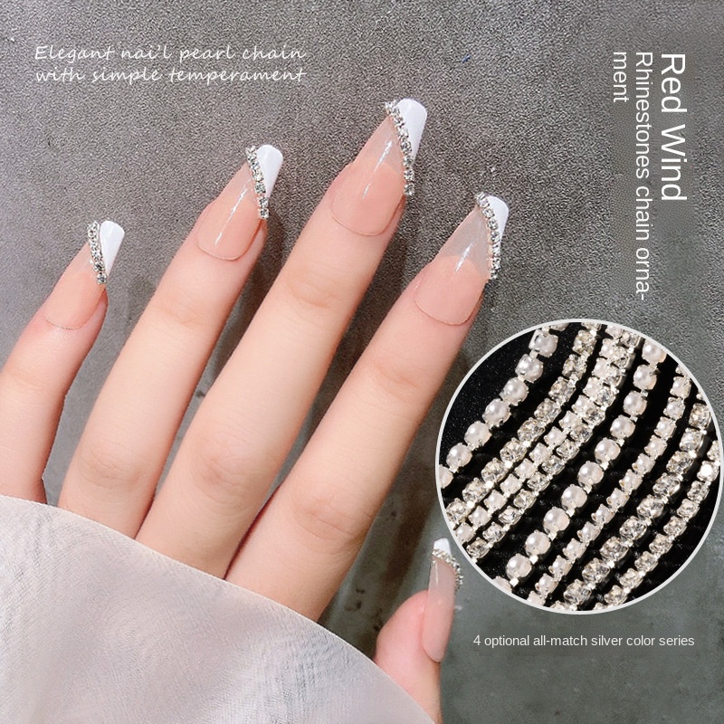 Dây chuyền khoan móng tay Nhật Bản / có thể cắt Dây chuyền trang trí móng tay tự làm bằng tay