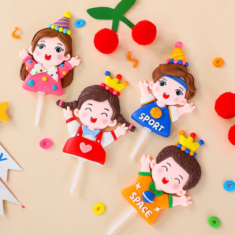 trang trí bánh [FREESHIP❤️] tượng silicon CHỦ ĐỀ THANH THIẾU NIÊN &amp; THIẾU NHI