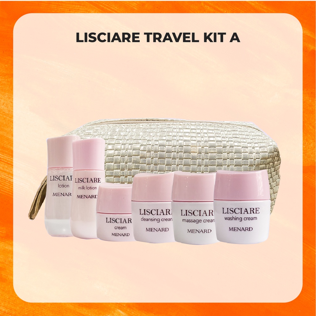 Bộ sản phẩm dưỡng da Menard Lisciare Travel Kit giảm stress và phục hồi làn da tối xỉn (80gr)