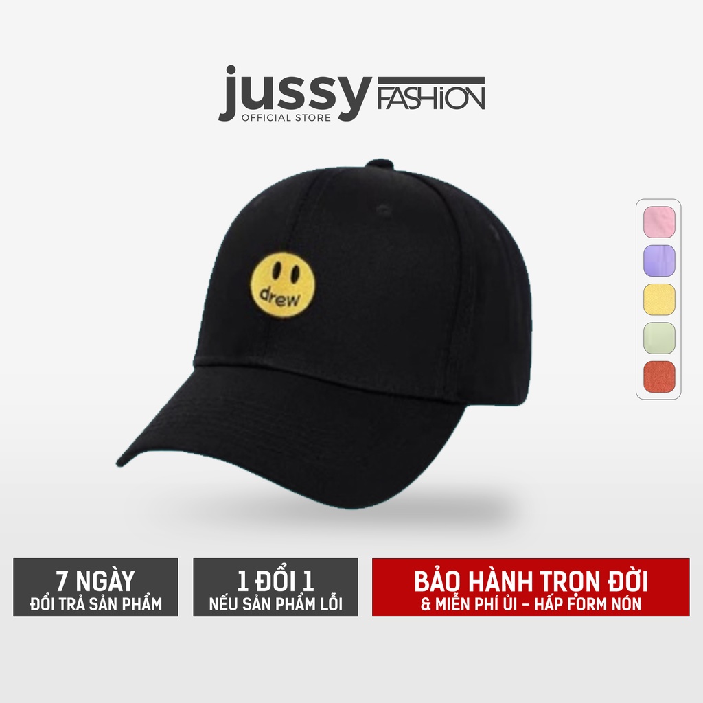 Mũ Lưỡi Trai Icon Mặt Cười Drew Nón Kết Nam Nữ Thời Trang Jussy Nhiều Màu Nổi Bật Phong Cách Nón Lưỡi Trai Form Unisex