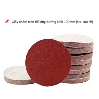 Combo 100 tờ giấy nhám tròn đế lông máy mài