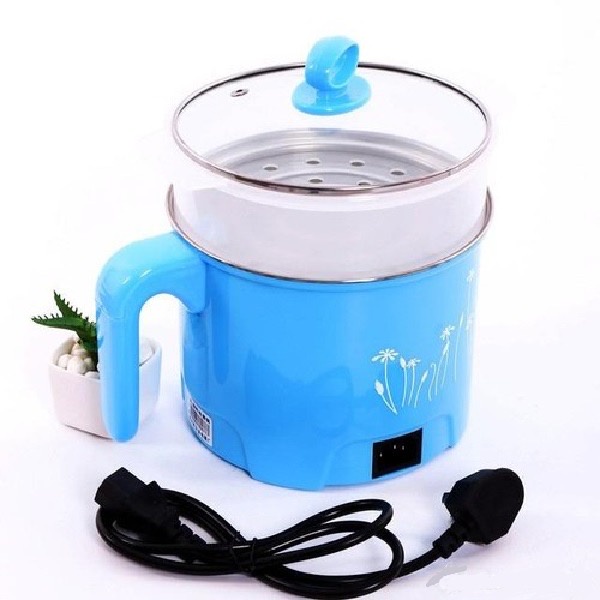 Ca Nồi Nấu Mì Mini Đa Năng Điện siêu tốc Có Tay Cầm - Nồi Lẩu Điện Mini Kèm Giá Hấp Nhựa