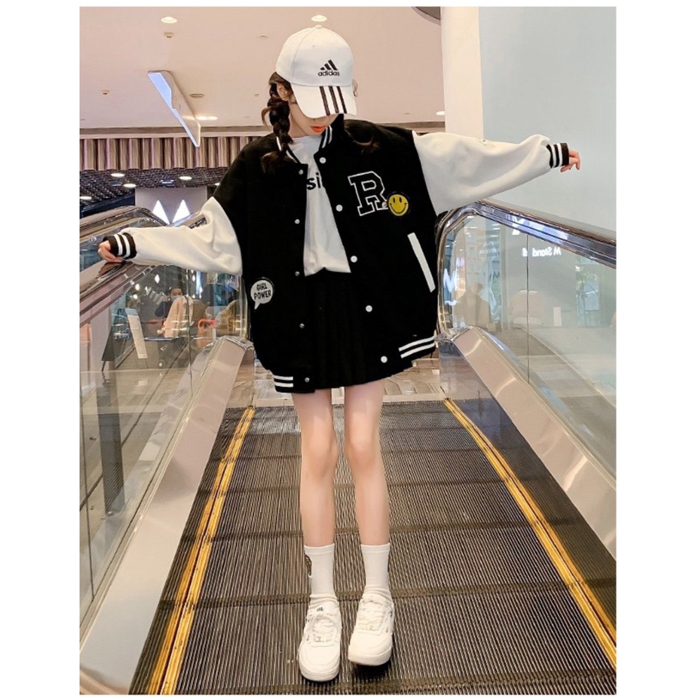 Áo bomber bé gái 14-45kg, áo khoác bé gái 4-15 tuổi mẫu chữ KINS chất nỉ cao cấp sang trọng, hàng may kĩ.BOMBERNUS68