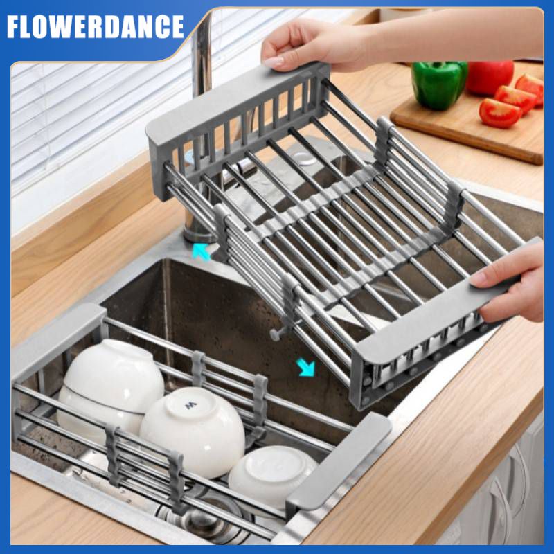 Đồng Hồ Nam Dây Thép Không Gỉ Bồn Rửa Chén Giá/Ổ Cắm Kéo Dài Cao Cấp Món Ăn Điện/Đĩa Phơi/Kính Thiên Văn Thoát Rổ Món Ăn Lưu Trữ Thoát Nước đựng Nước Nhà Bếp Nhà Tổ Chức Flowerdance