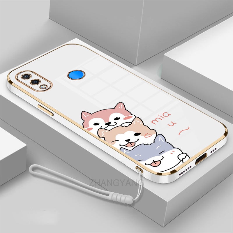 Ốp Điện Thoại Silicon Họa Tiết Hoạt Hình Chú Chó Dễ Thương Kèm Dây Đeo Cho Redmi note 7 Redmi 7