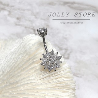 Khuyên rốn đá hoa JOLLY cao cấp bằng thép y tế