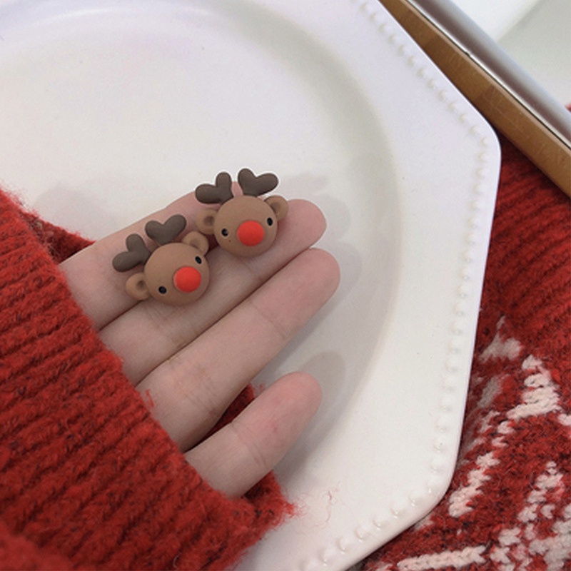 Ygt Bông Tai Resin Hình Người Tuyết / Ông Già Noel Hoạt Hình Dễ Thương Cho Nữ