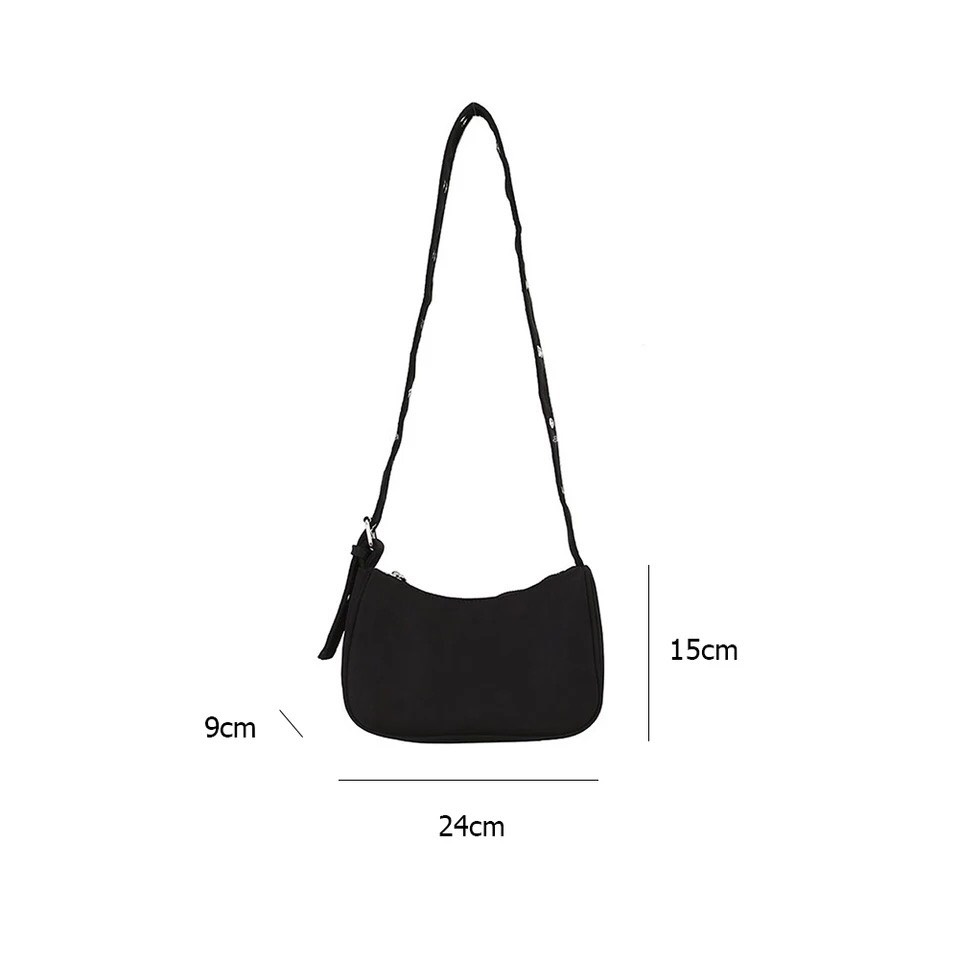 Túi đeo chéo nữ vải canvas cao cấp quai khoen sang chảnh