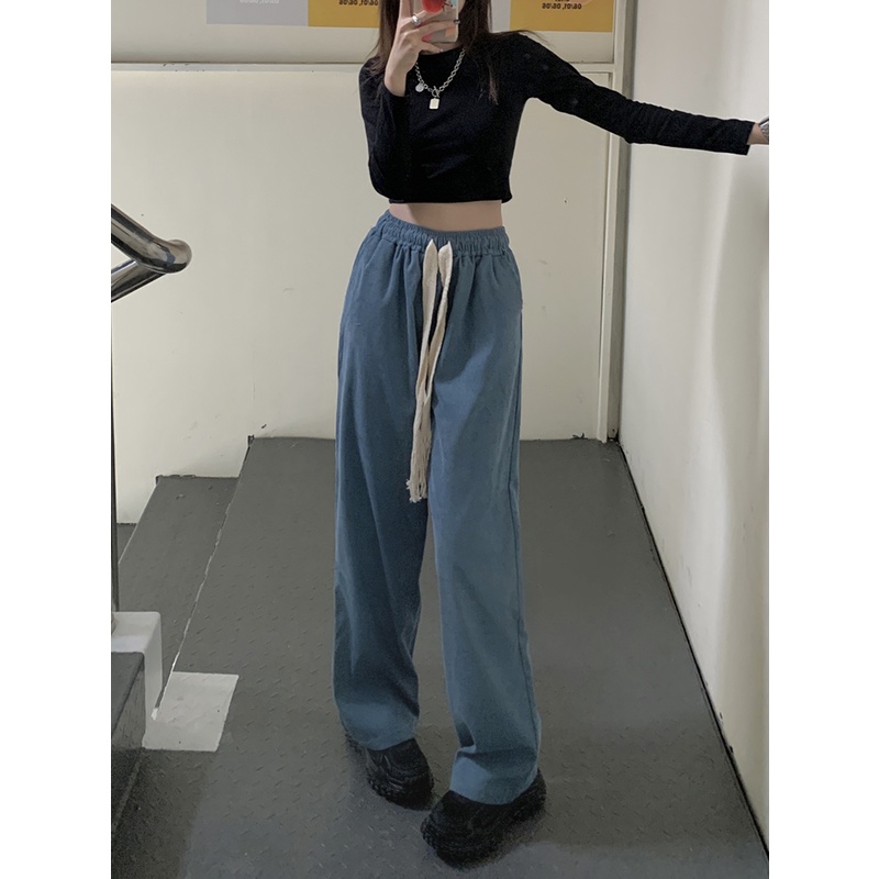 NRVP Quần thể thao dài dáng rộng phong cách thời trang Hàn Quốc