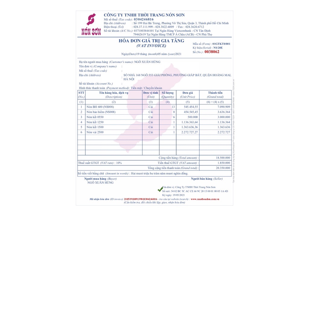 Nón Sơn chính hãng dáng không chóp dành cho nam chất liệu vải lưới cao cấp MC238  - Hùng Nón Hiệu