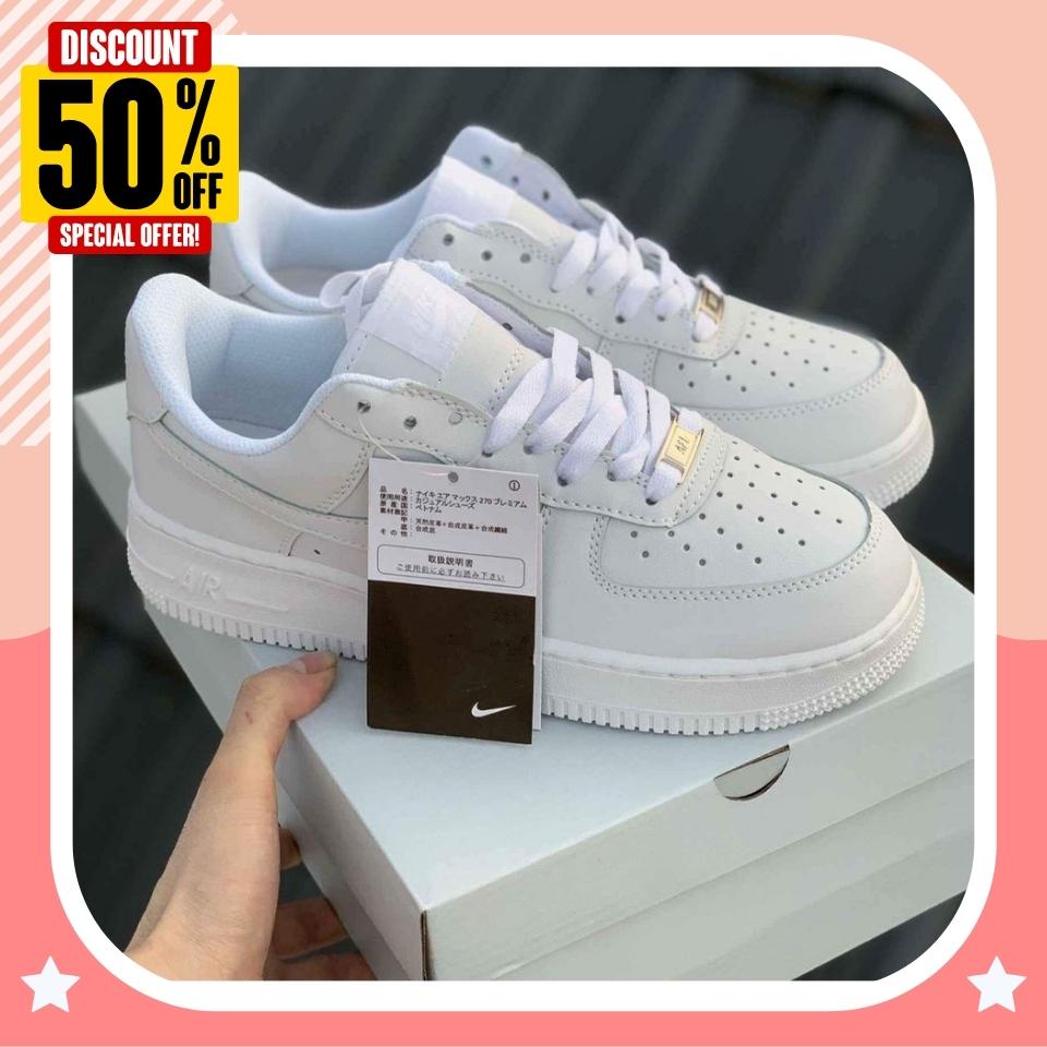 Giày thể thao màu trắng nam nữ, Giày nike_trắng af1 air force 1 all white bản xịn full box bill