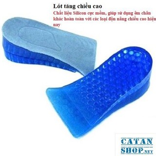 Combo 4 miếng lót đế giày tăng chiều cao silicon siêu êm ái, giày đế cao, giày độn gót GD192-LGIAYTCC-4XANH