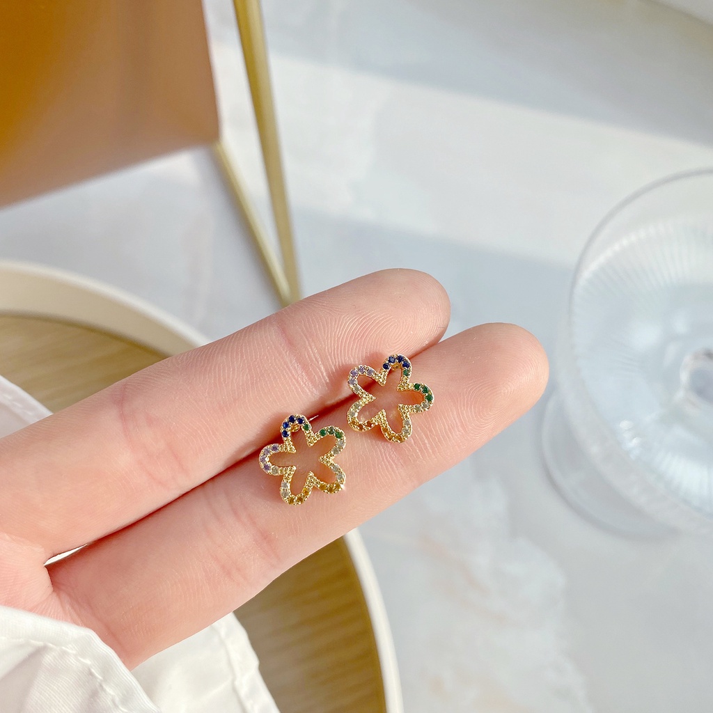 V.I.T House | Bông tai S925 hoa đá nhiều màu