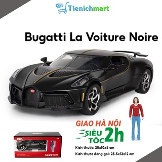 Mô hình xe ô tô siêu xe Bugatti La Voiture Noire tỷ lệ 1:24 khung kim loại mở full cửa capô có đèn âm thanh