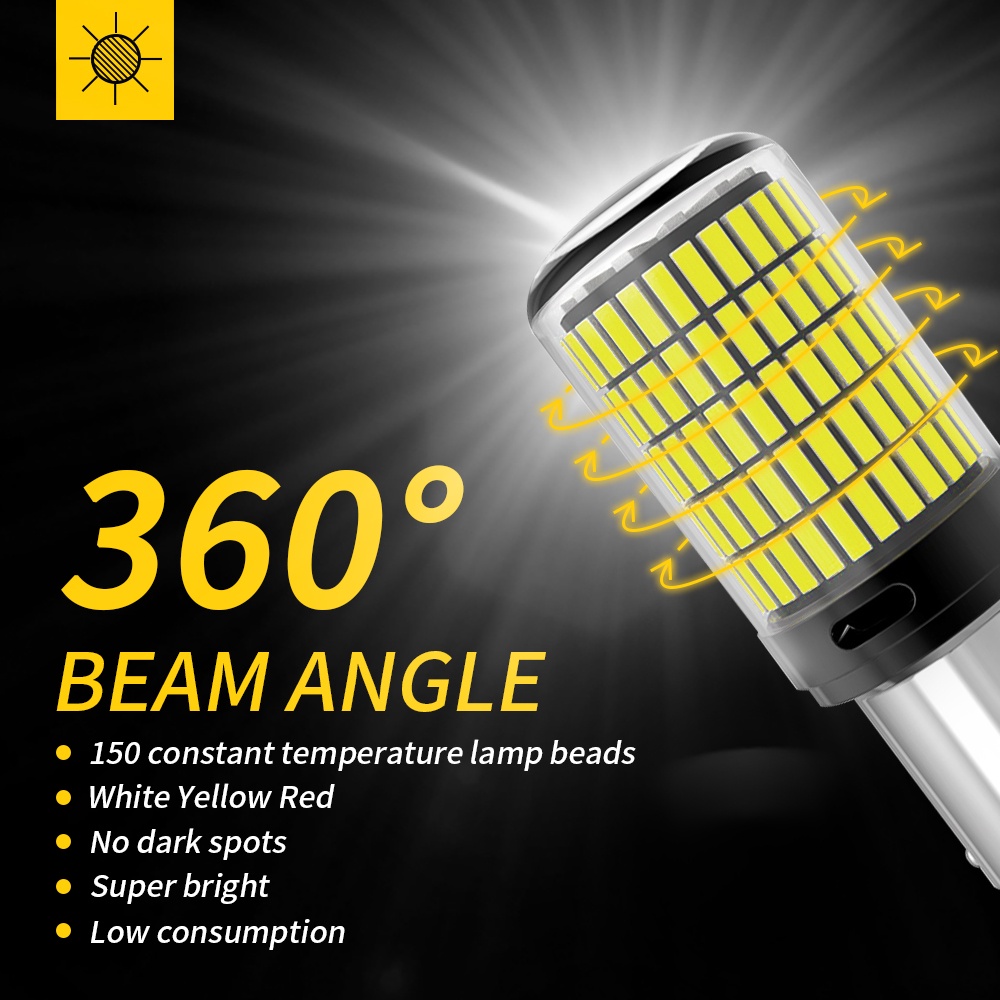 Bộ 2 Đèn Đuôi Xe Hơi 1156 BA15S P21W 1156 BAU15S PY21W 1157 Bay15d P21-5W T20 7440 W21W 7443 W21-5W T25 3157 LED 4014 150SMD
