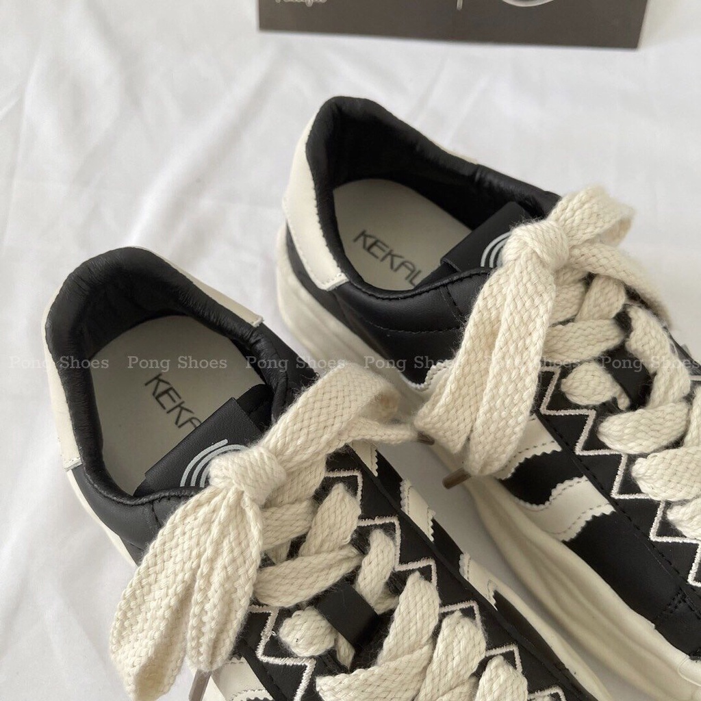 Giày Sneaker PongShoes phong cách Ulzzangs màu đen, be FULL HỘP Mã 1438